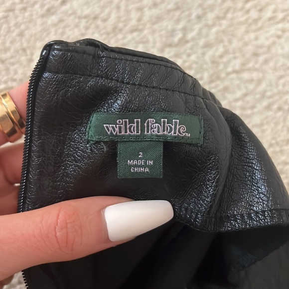 COPY - Wild Fable: Faux Leather Slit High Waisted Mini Skirt, Black, Size 2 - Picture 4 of 5